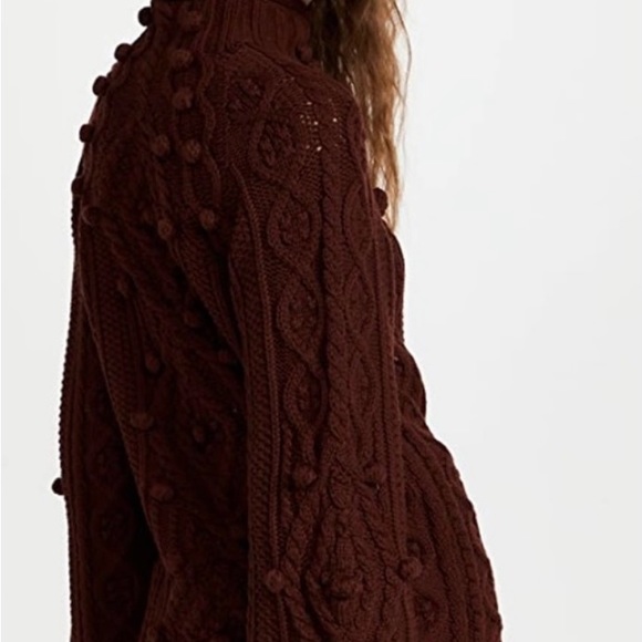 Rebecca Taylor Bauble Brown Cable Knit Sweater - Picture 6 of 7